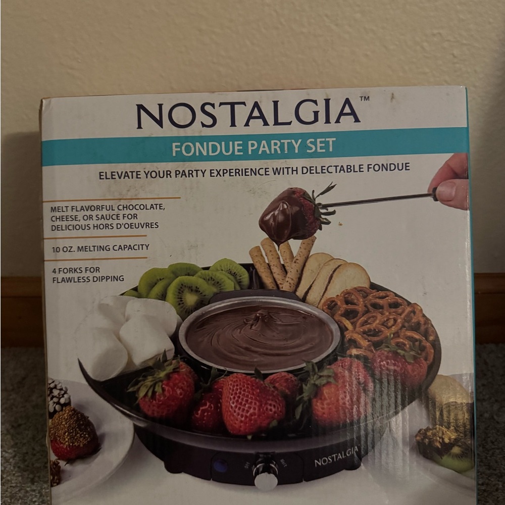 Nostalgia Chocolate Fondue Set with Black Base